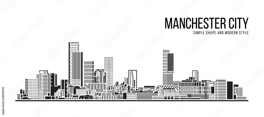 Cityscape Building Abstract Simple shape and modern style art Vector design - Manchester City