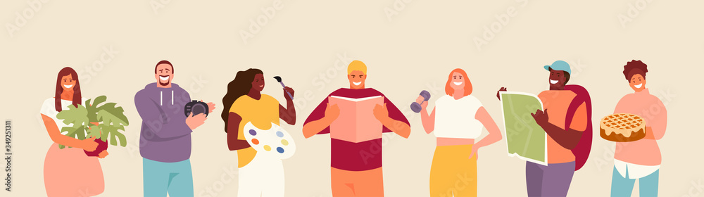 People hobbies and favorite activities. Vector characters set People hobbies and favorite activities. Vector characters set