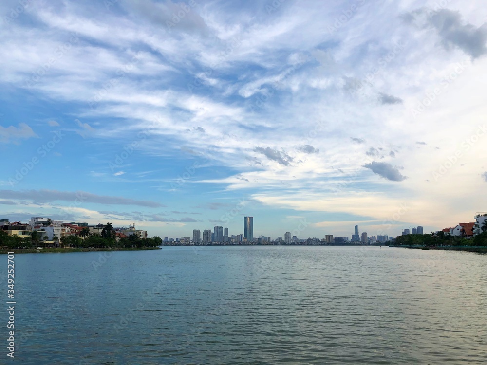 Panorama of Hanoi, view from the West Lake, Tay Ho