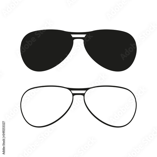 Sunglasses set isolated icon on flat style. Isolated vector