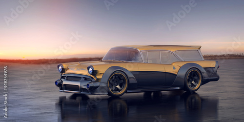 3D rendering of a brand-less generic cars in studio environment © Andrus Ciprian