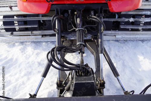 Snow groomer. snow piste machine.