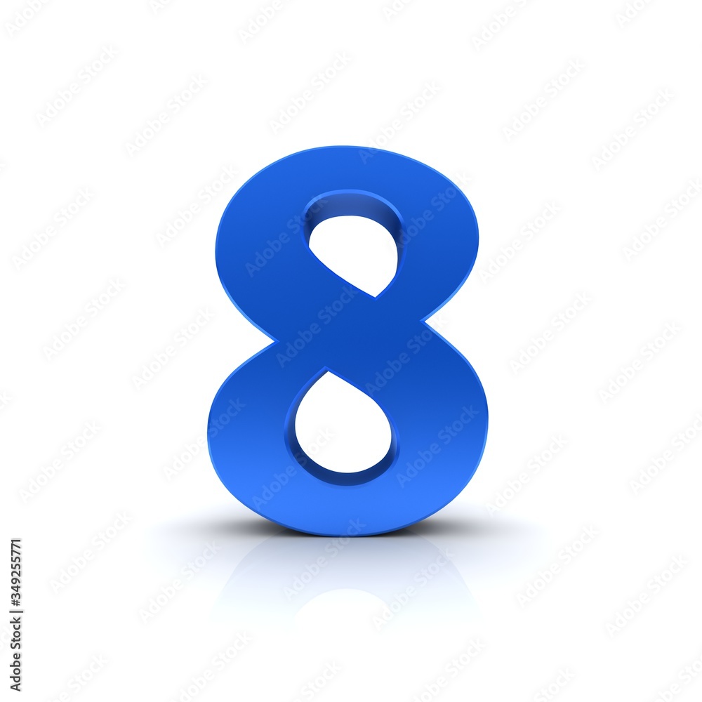 8 eight blue 3d number 8 eight blue 3d number
