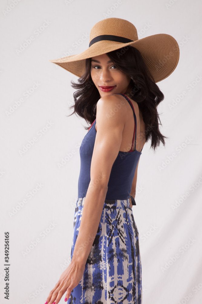 Lovely woman in straw hat and a smile Lovely woman in straw hat and a smile