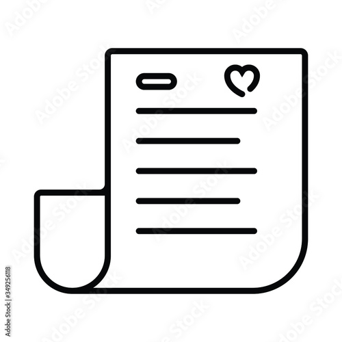 Tableau sur toile Wishlist icon in flat style. Like document vector