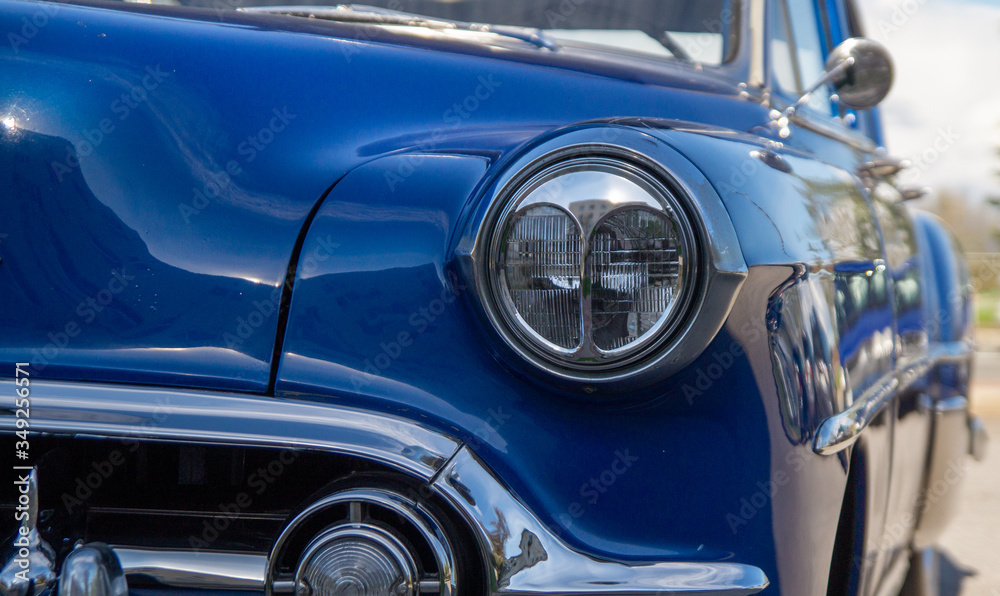 Blue vintage Chevrolet car