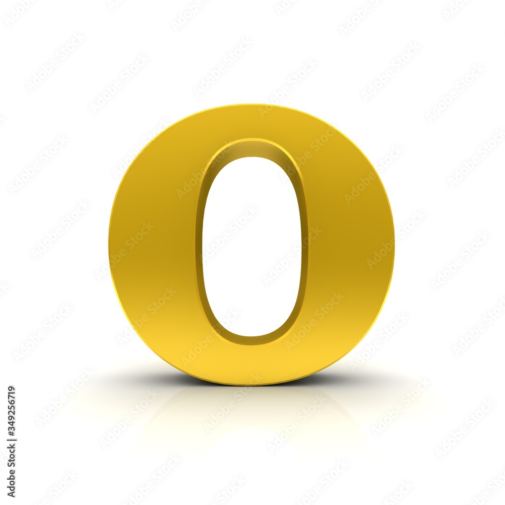 O letter golden sign 3d capital letter character type O letter golden sign 3d capital letter character type