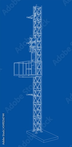 Mast lifts outline. Vector