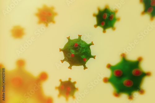 Coronavirus COVID-19. Virus pandemic viral infection  Blur and perspective. Blood and plasma.