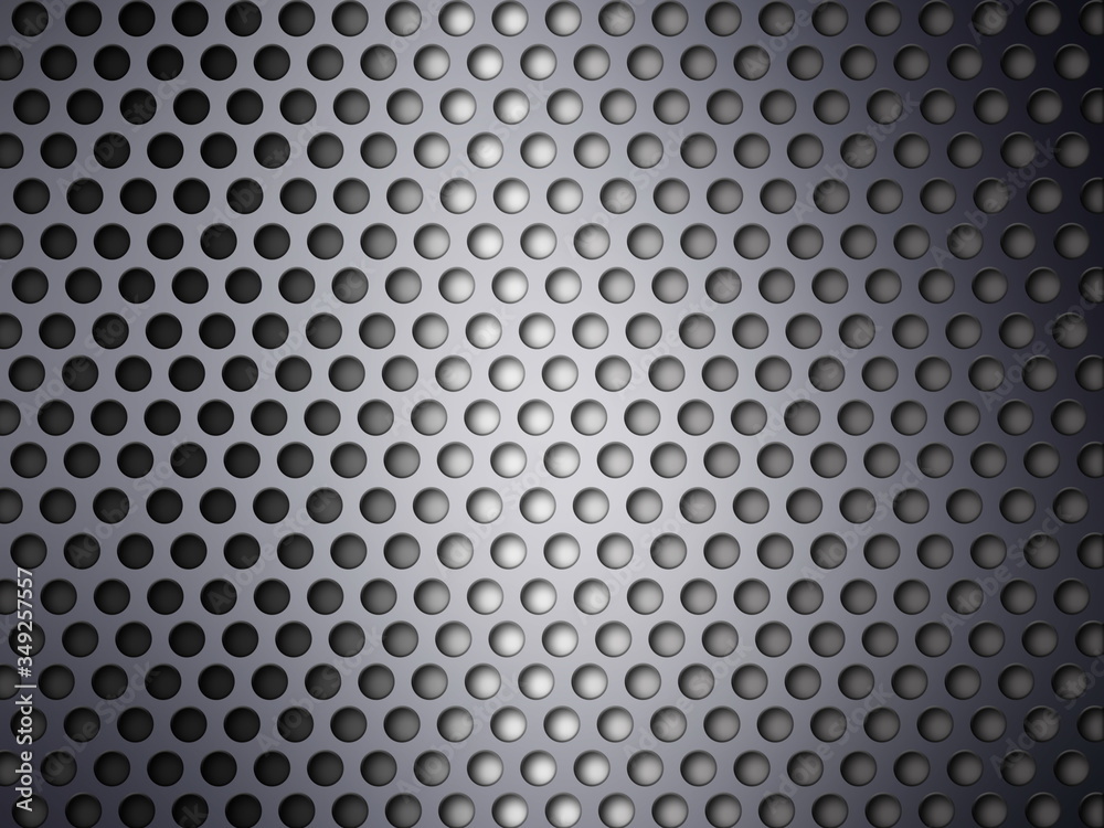Abstract grey metal scratched plate with holes background 
