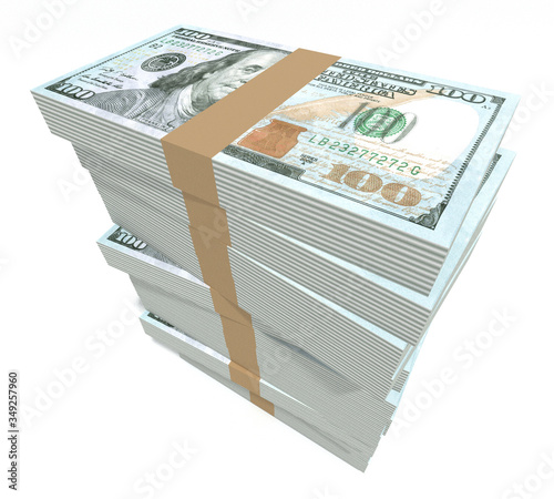 Stack dollar moneys high 3D render
