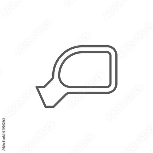 Car rear view mirror vector icon symbol isolated on white background