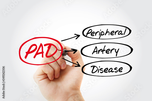 PAD - Peripheral Artery Disease acronym, medical concept background