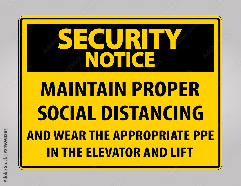 Security Notice Maintain Proper Social Distancing Sign Isolate On White Background,Vector Illustration EPS.10