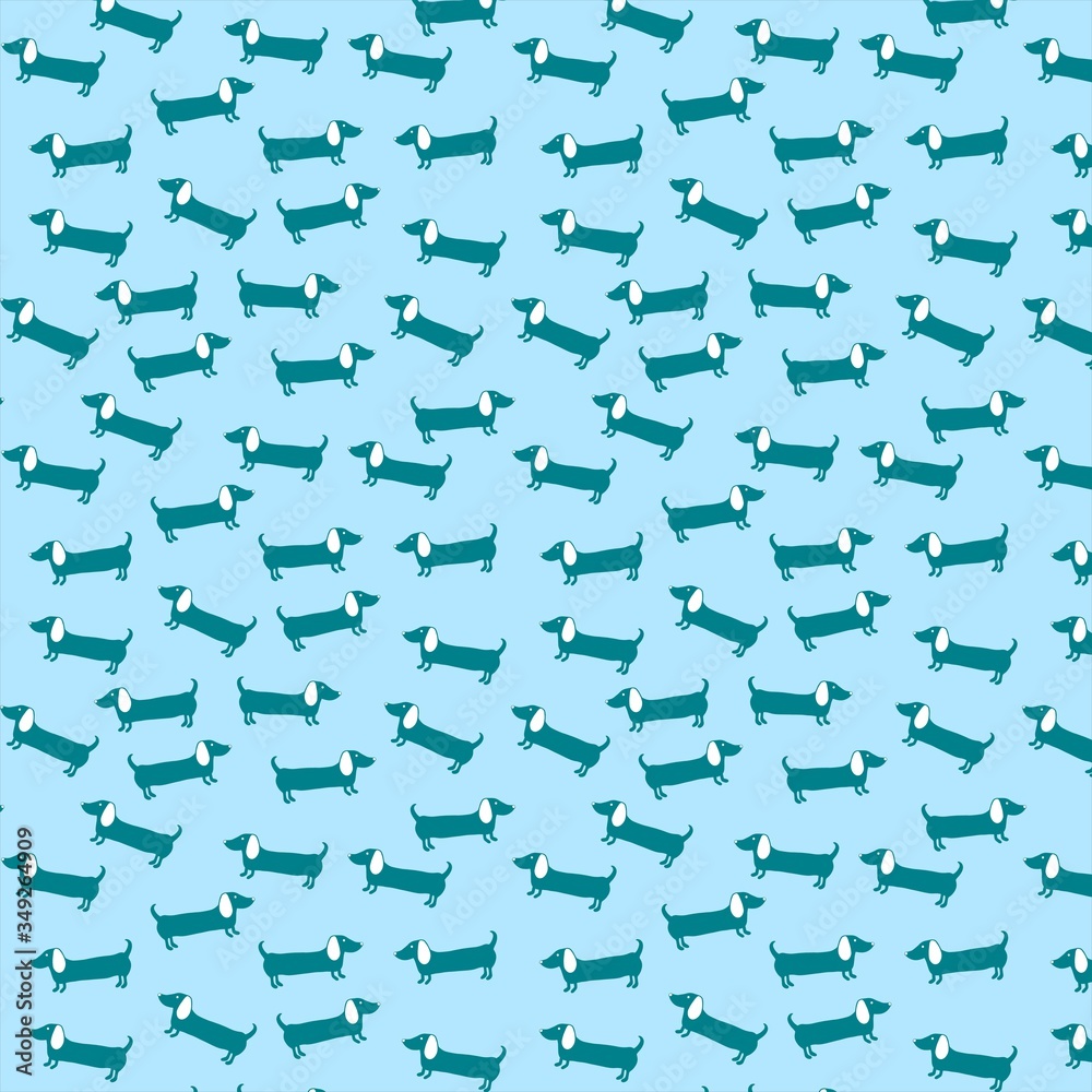 Dachshund dog vector pattern Dachshund dog vector pattern