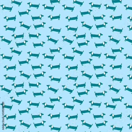 Dachshund dog vector pattern