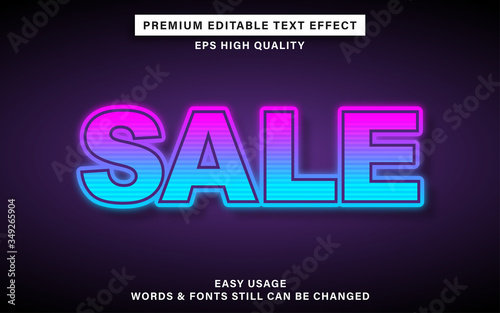 editable text effect - sale