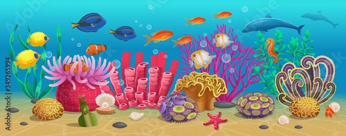 Plakat podwodne podwodny ryba dzieci