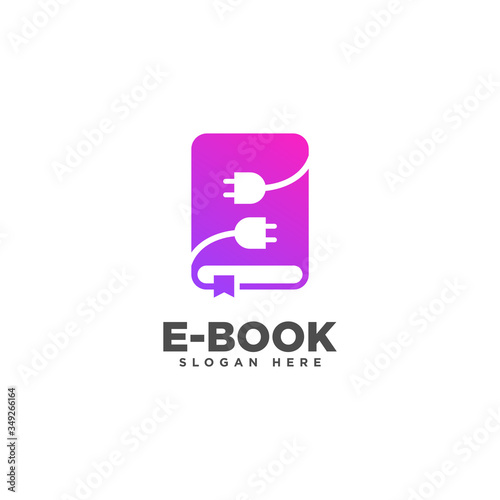 Ebook Logo, Online Education Logo Design Template