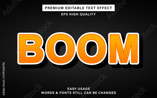 editable text effect - boom