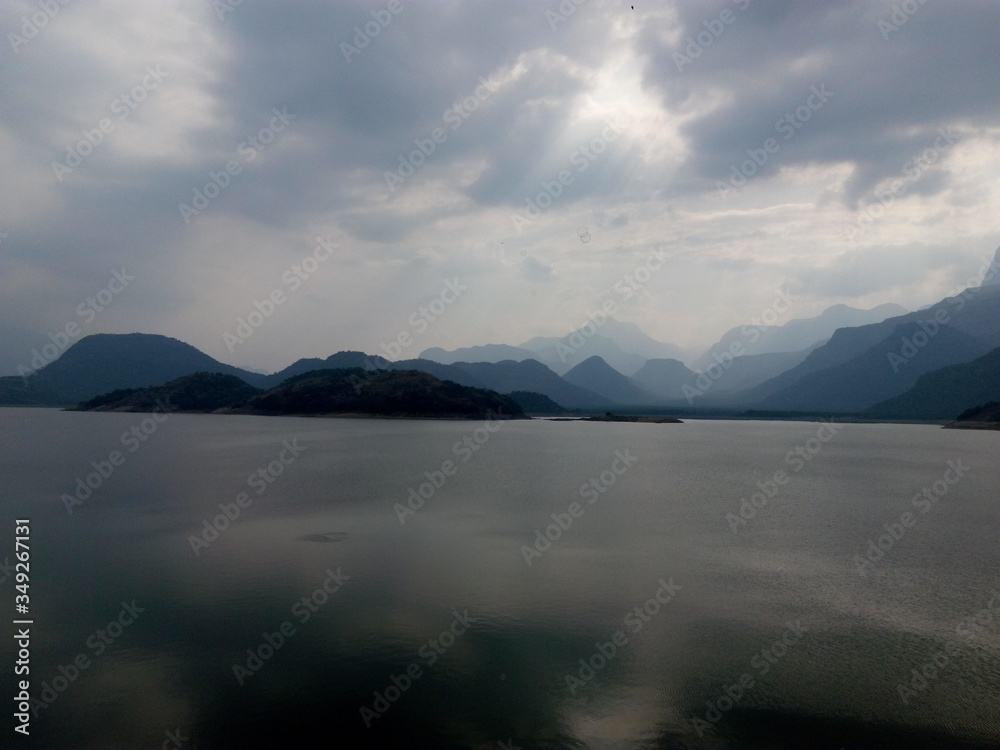 lake and mountains