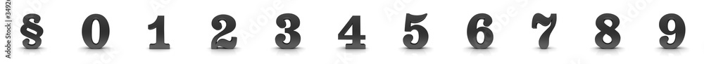 Article numbers paragraph black 3d sign symbol icon set 3d rendering Article numbers paragraph black 3d sign symbol icon set 3d rendering