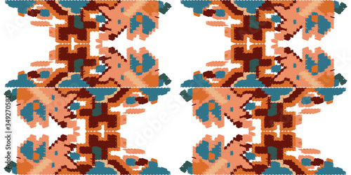 Drapery curves pagan tripe seamless pattern. Indian old surface background. Vector ornament