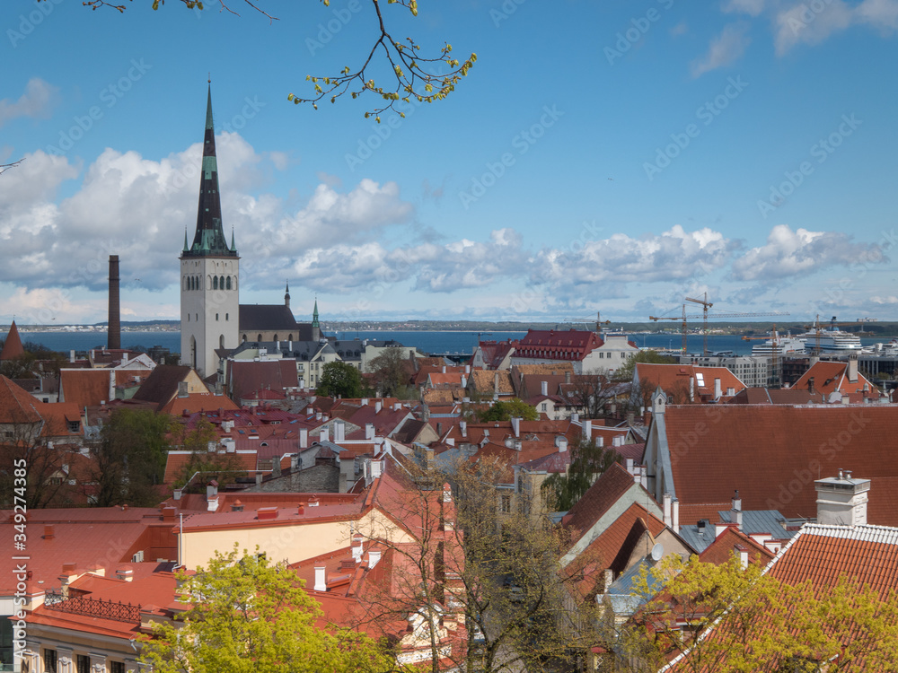 The beautiful view in old city Tallinn Estonia The beautiful view in old city Tallinn Estonia