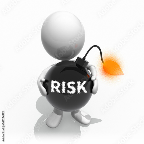 Risk bomb in business life 3d rendering