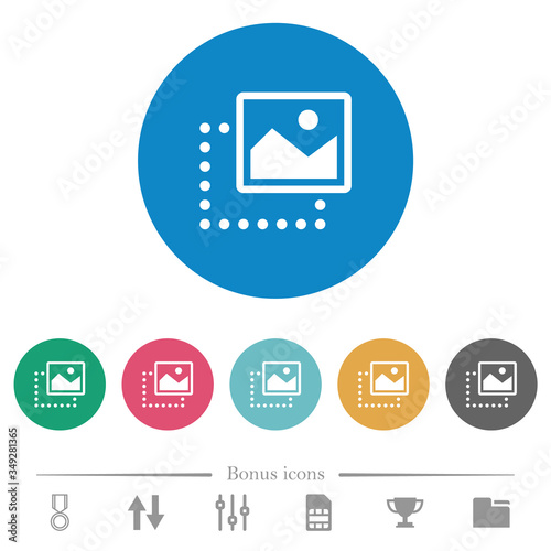 Drag image to top right flat round icons