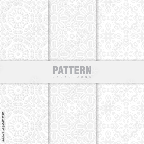 bundle set of oriental patterns. White background with Arabic ornaments