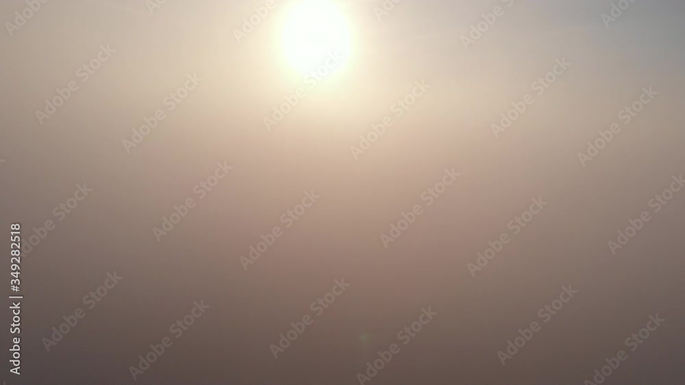 Fog in the early morning on the cities of Perm, smog Fog in the early morning on the cities of Perm, smog