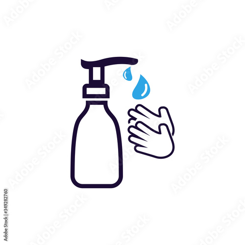 Hand sanitizer icon design template vector isolated
