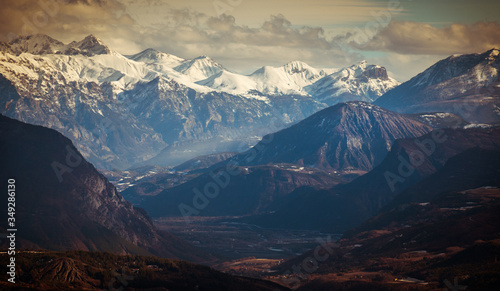 Beautiful View of the French Alps In snow. Nr Gap.France.