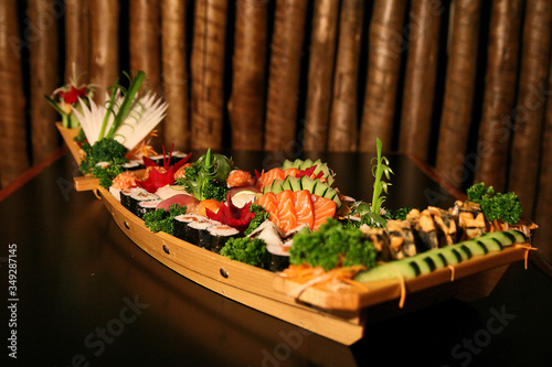 Sushi, traditional food of Japanese cuisine