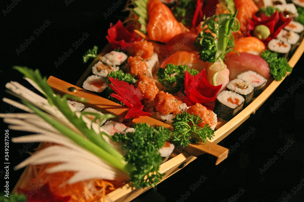 Sushi, traditional food of Japanese cuisine