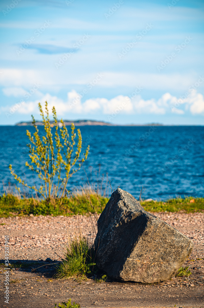 Blue sea from the shore on a sunny summer day. Blue sea from the shore on a sunny summer day.