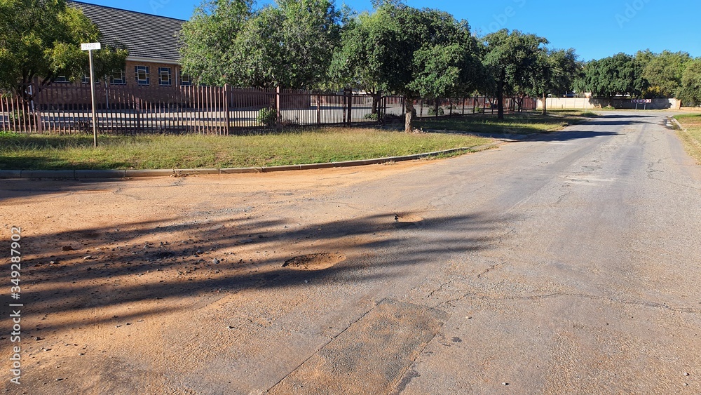 Obraz premium potholes in the road not fixed