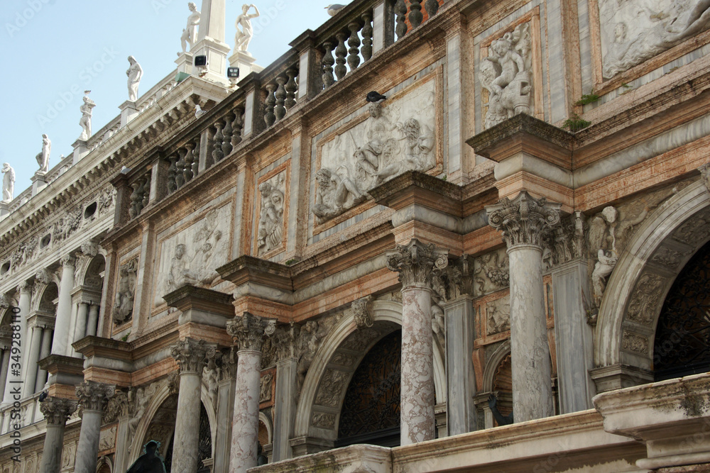 The Loggetta at the foot of the Campanile in Venice. Part of facade.