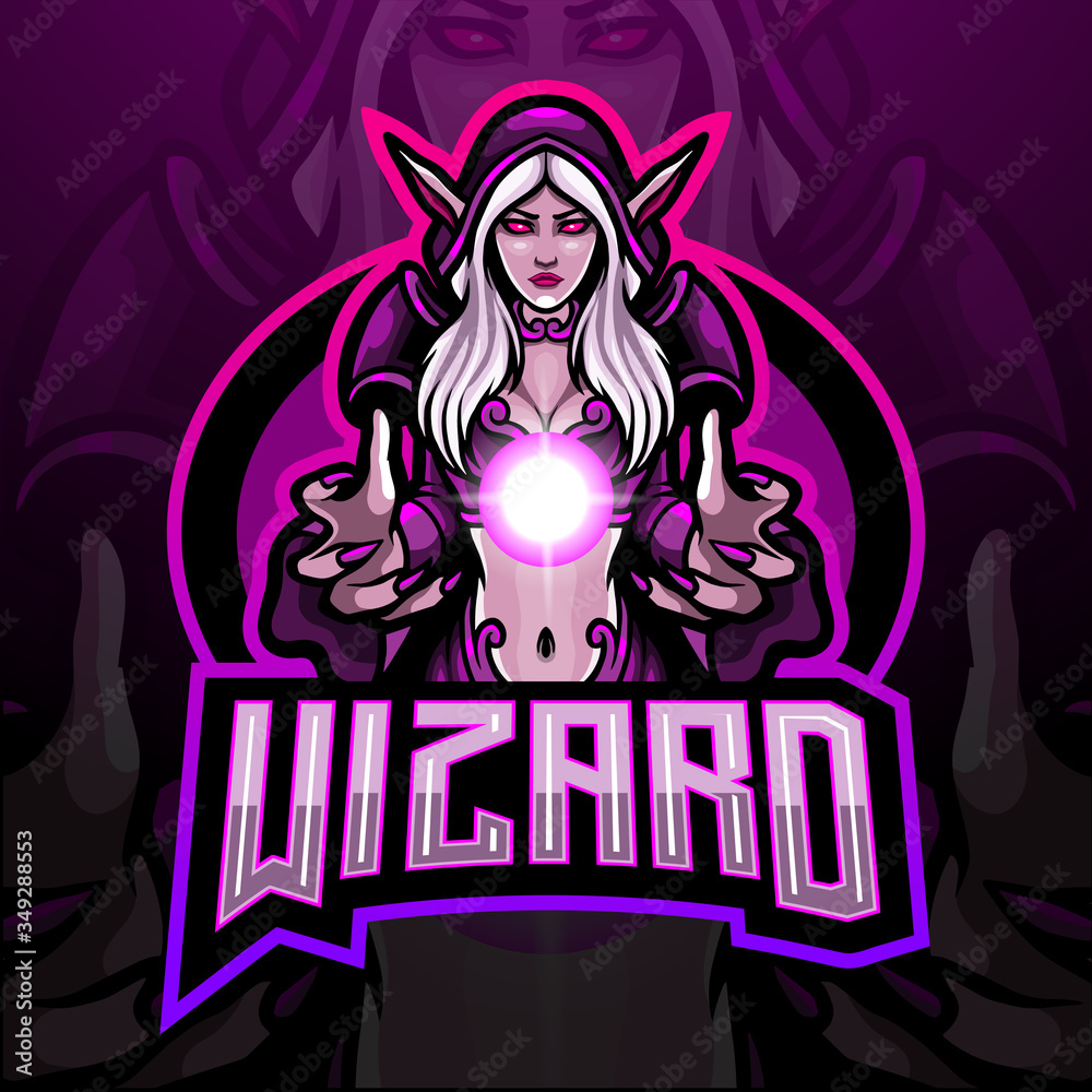 Wizard esport logo mascot design