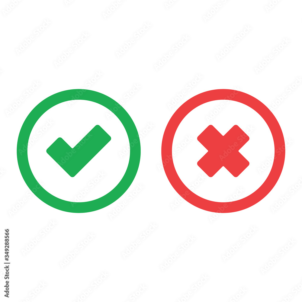 Check mark icons, x or tick approve. vector icon for apps and websites. Check mark icons, x or tick approve. vector icon for apps and websites.