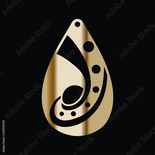 Earring Design. Cutout jewellery with galaxy. Template is suitable for creating dainty & fashion women jewellery: earrings, necklace, keychain.