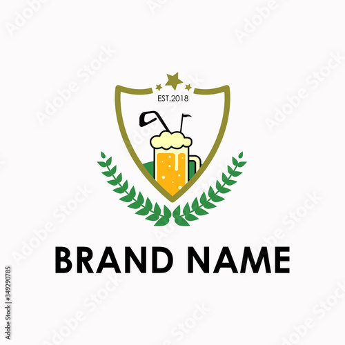 logo label vintage event club beer golf vector design