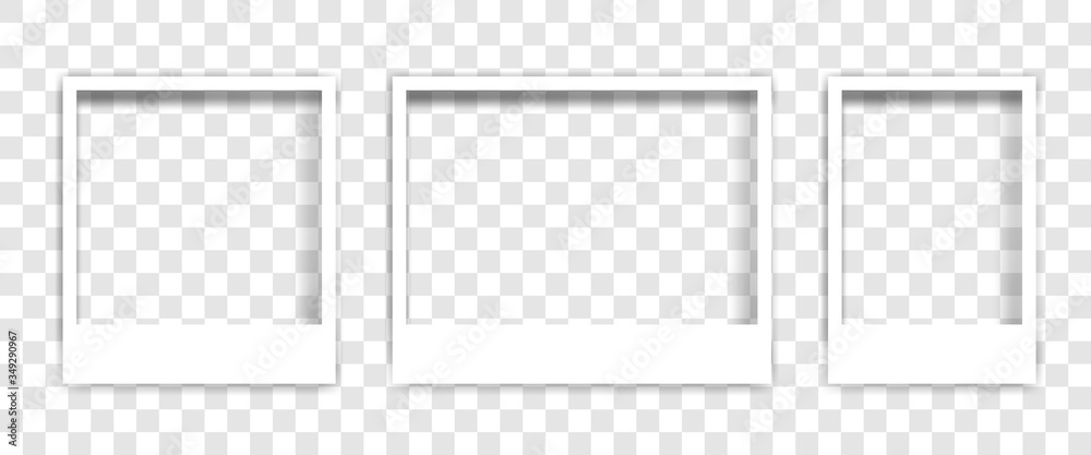 Set empty white photo frame. stock vector