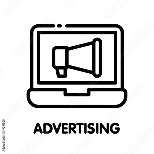 Icon advertising  outline style icon design  illustration on white background