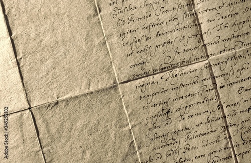 Obraz na płótnie Old document in Latin and Polish – AD 1707 – nice calligraphy. Stary dokument po łacinie i po polsku – 1707 rok – ładna kaligrafia.
w salonie