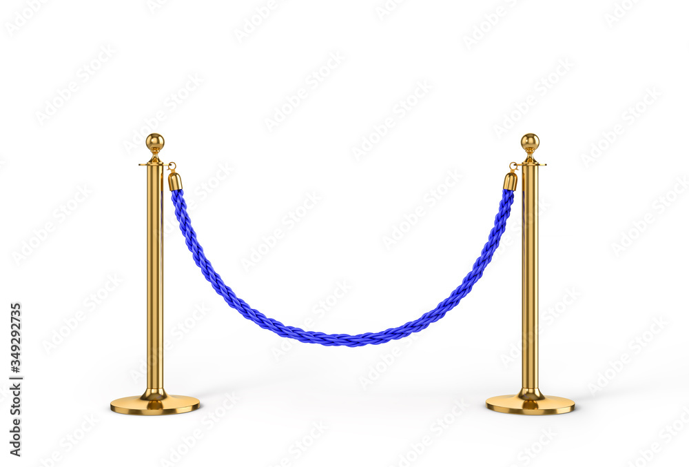 Rope fencing isolated on a white background. 3d illustration Rope fencing isolated on a white background. 3d illustration