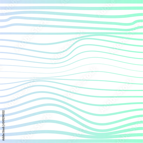 Wave distorted texture of color gradation. Abstract dynamical rippled surface. Vector stripe deformation background.