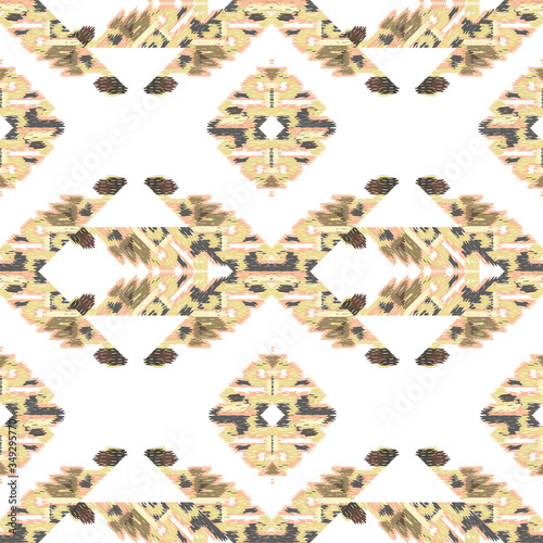 Drapery curves pagan tripe seamless pattern. Indian old surface background. Vector