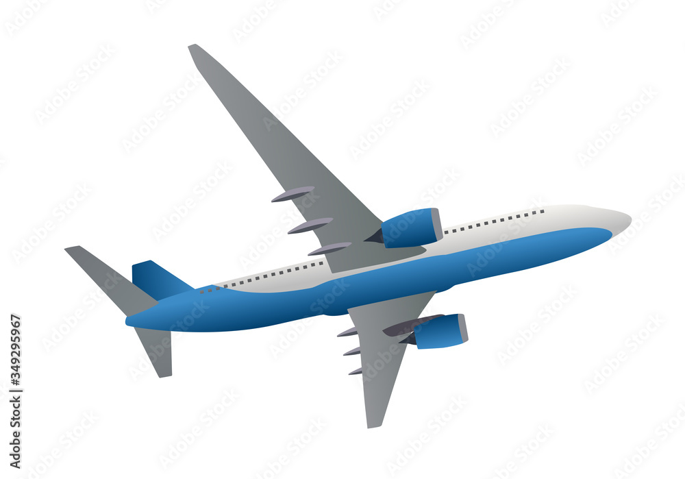 Airliner Icon. Side view from the bottom. Vector Illustration